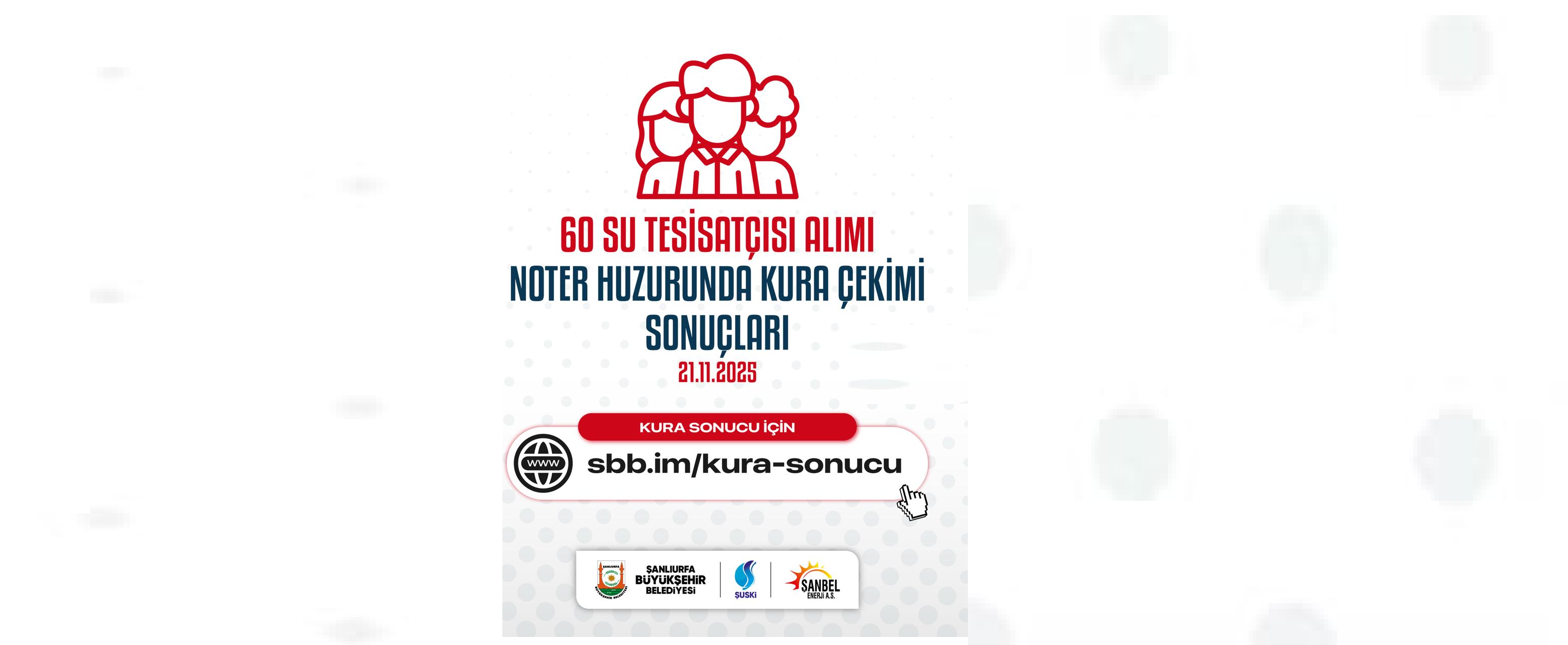 60 SU TESİSATÇISI KURA SONUCU